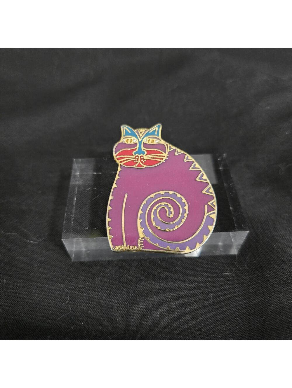 Laurel Burch Mythical Cat Enamel Brooch Pendant Pin Whimsical Collectible